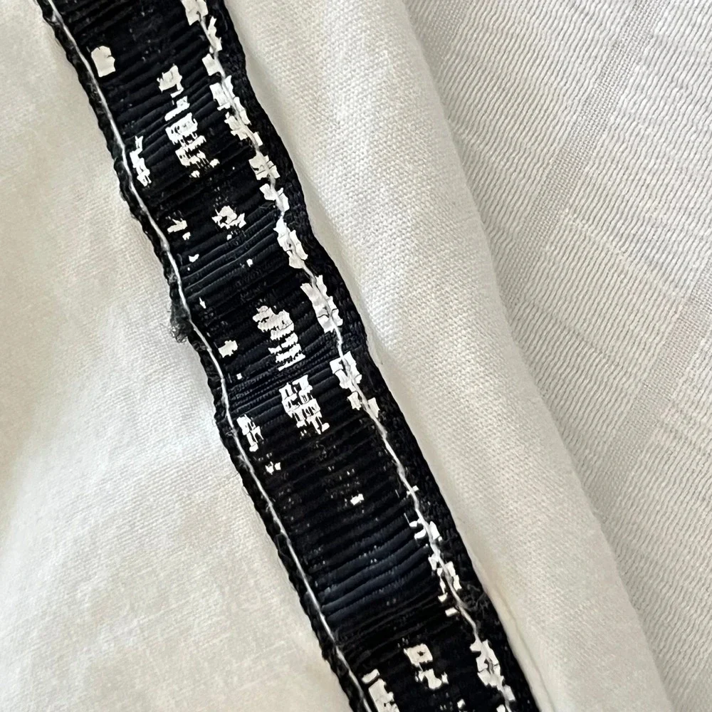 Hotel Collection Duvet Cover Queen White Black Ribbon Trim 100% Cotton Modern
